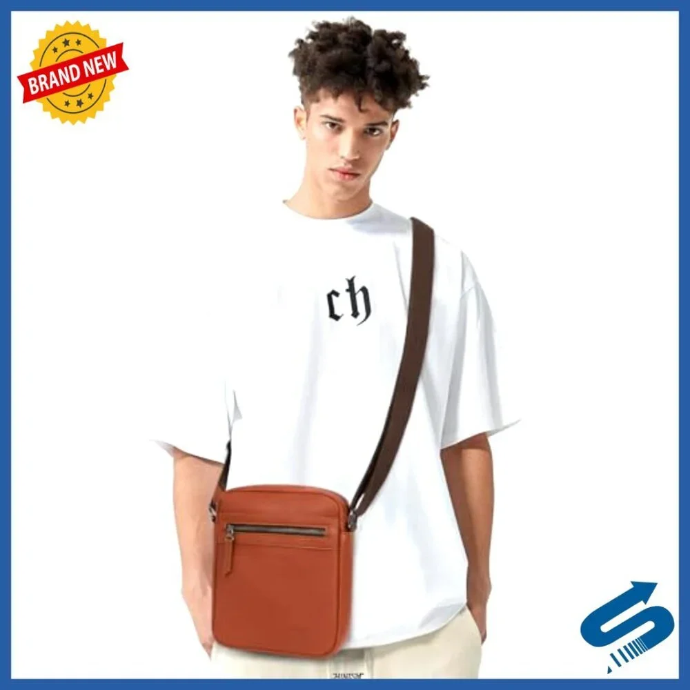 Small/Medium PU Leather Crossbody Messenger Bag Adjustable Strap